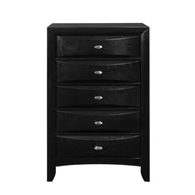 Load image into Gallery viewer, Solid Wood Mirrored Five Drawer Dresser - Black
