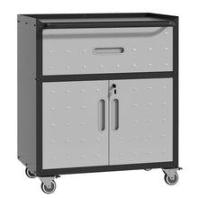 Load image into Gallery viewer, Sturdy And Durable Metal Tool Cabinet For Garage With Wheels Mobile Heavy Duty Storage Cabinet With 1 Drawer And 2 Locking Doors
