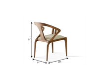 Load image into Gallery viewer, Upholstered Faux Leather Curved Back Dining Arm Chair - Brown / White
