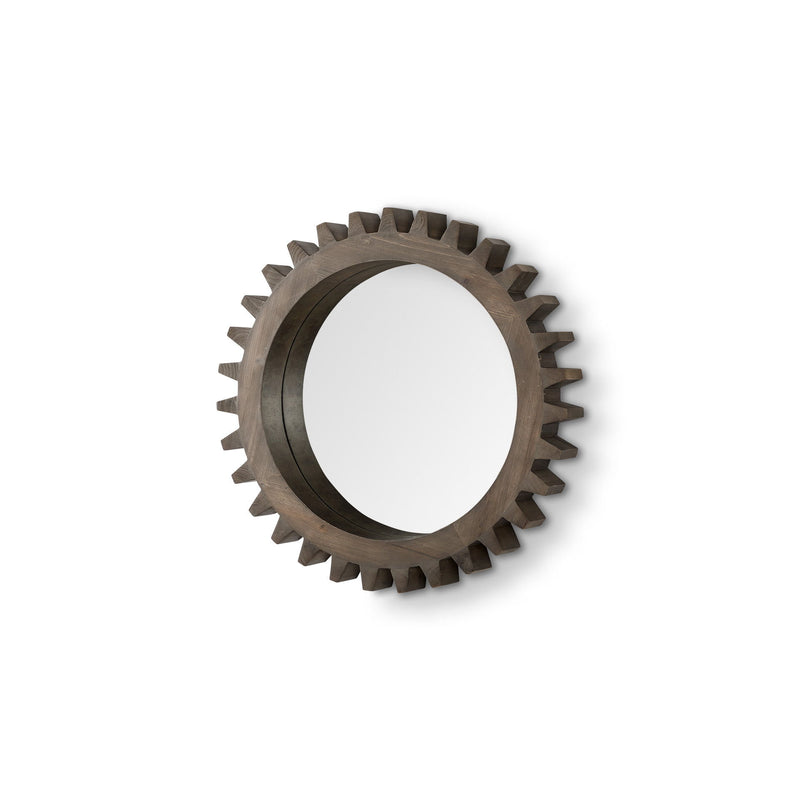 26" Abstract Framed Accent Mirror - Dark Brown