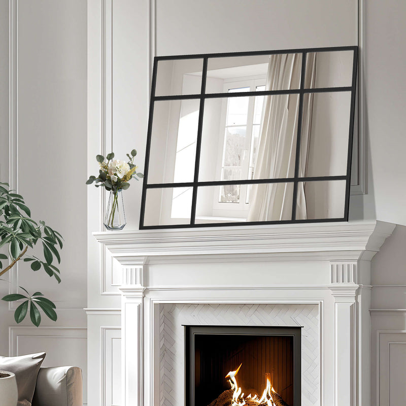 39" Metal Framed Accent Mirror - Black