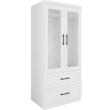 Load image into Gallery viewer, 71" Clear Two Door Two Drawer Combo Dresser - Clear And White
