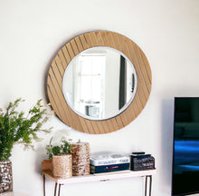 Load image into Gallery viewer, 35" Round Glass Framed Accent Mirror - Gold
