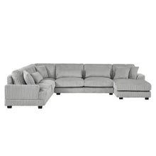 Load image into Gallery viewer, U - Shaped Sectional Sofa With Chaise Lounge, Oversized Living Room Sofa - Gray
