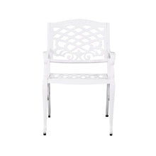 Load image into Gallery viewer, Unravel - Outdoor Arm Chair With Scroll Design And Floral Accents (Set of 2) - White
