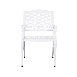 Unravel - Outdoor Arm Chair With Scroll Design And Floral Accents (Set of 2) - White