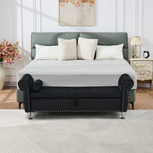 Load image into Gallery viewer, Storage Bench With Crystal Buttons And 1 Pillow For Bedroom
