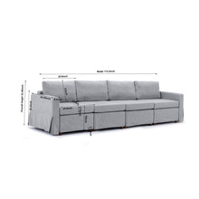 Load image into Gallery viewer, 4 Seat Module Sectional Sofa Couch With 1 Ottoman,Seat Cushion and Back Cushion Removable and Washable,Light Grey
