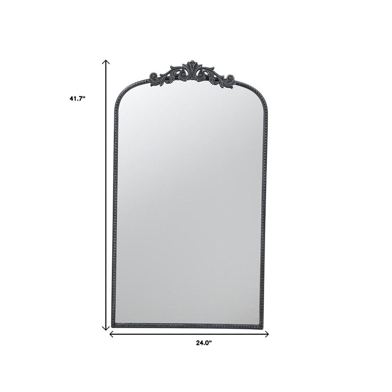 42" Arch Iron Framed Accent Mirror - Black