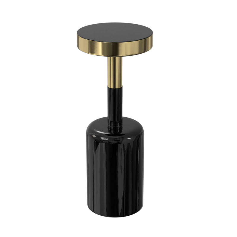 Metal Round End Table - Gold / Turquoise
