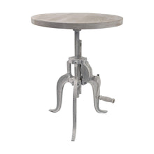 Load image into Gallery viewer, 19" Solid Wood And Iron Height Adjustable Round End Table - White
