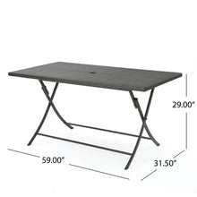 Load image into Gallery viewer, Saffron - Outdoor Rectangle Folding Dining Table - Brown Multi
