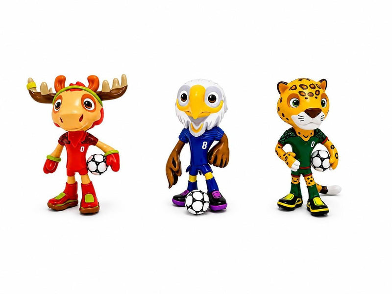 Fifa 2026" World Cup Collectible Mascot Ball Vinyl Figurines (Set of 3) - Red