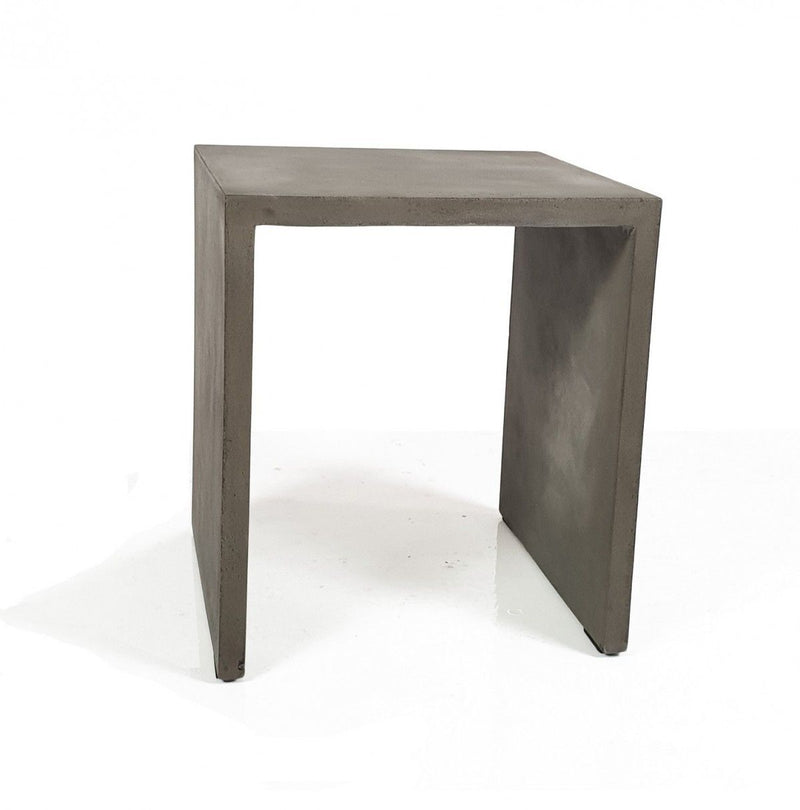 Minimalist Concrete Silhouette End Or Side Table - Dark Gray