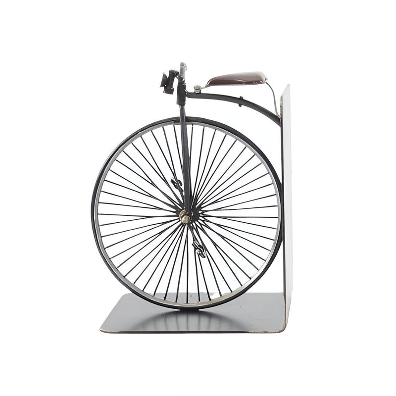 c1870 High Wheeler Bicycle Decorative Bookends - Silver