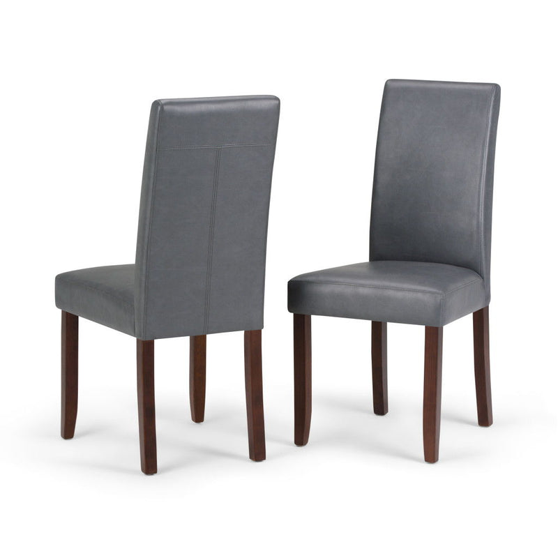 Wood Dining Parsons Chairs (Set of 2) - Brown / Gray