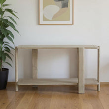 Load image into Gallery viewer, 54" Solid Wood Distressed Console Table With Shelf - Natural

