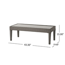 Load image into Gallery viewer, Contemporary Antibes Loveseat &amp; Table Set Outdoor - Gray
