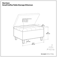 Load image into Gallery viewer, Harrison - Upholstered Coffee Table Storage Ottoman
