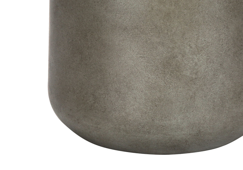 Concrete Urn Table Lamp With Beige Drum Shade - Gray