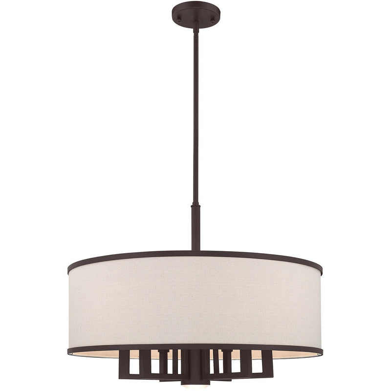 20'' Seven Light Dimmable Chandelier With Shades - Bronze