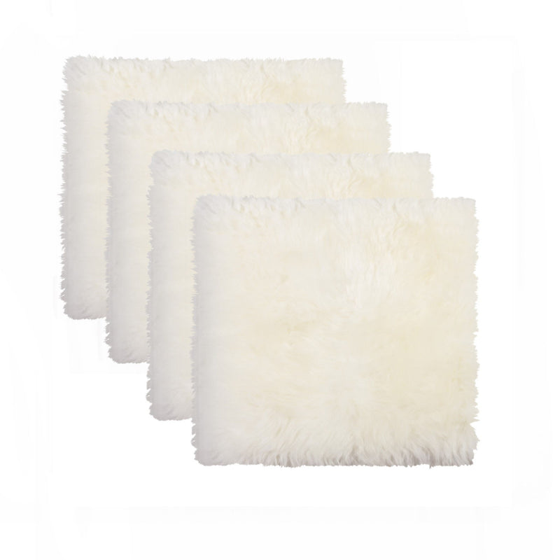 17" X 17" Wool Solid Color Chair Pads (Set of 4) - Natural