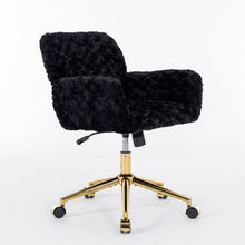 Load image into Gallery viewer, Office Chair, Artificial Rabbit Hair Home Office Chair With Metal Base, Adjustable Desk Chair Swivel Office Chair, Vanity Chair
