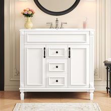 Load image into Gallery viewer, Bathroom Vanity With Top Sink, Basin On Cabinet With 2 Soft Closing Doors And 2 Drawers
