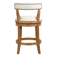 Load image into Gallery viewer, Fabric Low Back Counter Height Swivel Bar Chair - Linen / Brown
