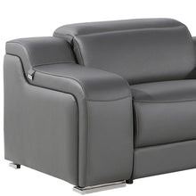Load image into Gallery viewer, Italian Leather Power Reclining L Shaped Six Piece Corner Sectional With Console - Dark Gray
