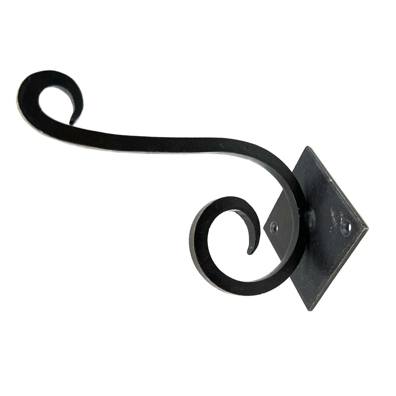 Cast Iron Scroll Wall Hooks (Set of 6) - Black