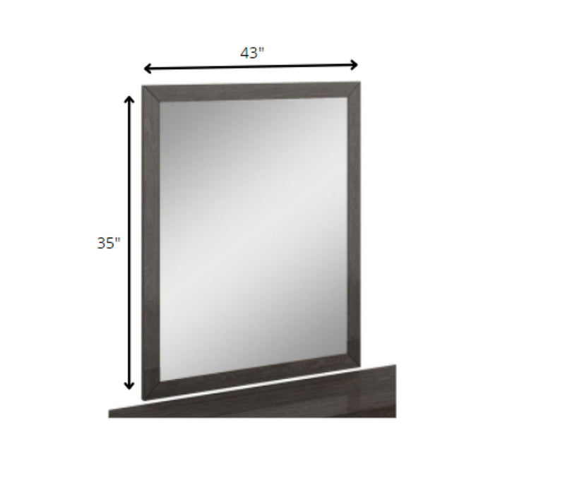 43" Refined High Gloss Mirror - Gray