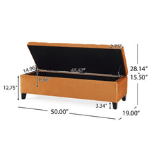 Load image into Gallery viewer, Wendover - Elegant Velvet Tufted Storage Bench With Lift-Up Top And Birch Wood Legs
