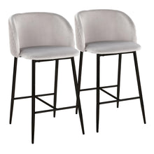 Load image into Gallery viewer, Fran - Pleated Waves Contemporary Fixed Height Counter Stool (Set of 2)
