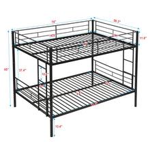 Load image into Gallery viewer, Full Over Full Modern Metal Bunk Bed With Trundle - Black
