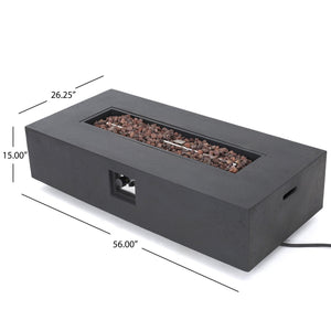 Modern Rectangle Fire Table 50,000 Btu