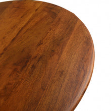 Load image into Gallery viewer, 40" Rounded Solid Wood And Iron Pedestal Base Dining Table - Brown
