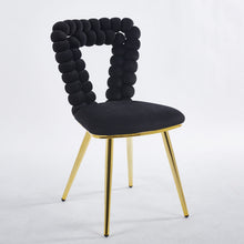 Load image into Gallery viewer, Modern Chair With Iron Tube Legs, Soft Cushions And Comfortable Backrest, Suitable For Dining Room, Living Room, Cafe, Hairball Back
