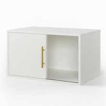 Load image into Gallery viewer, Cube Storage Organizer With Sliding Door Stackable Modular Bookshelf &amp; Storage Cabinet - White
