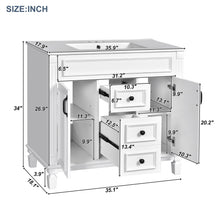Load image into Gallery viewer, Bathroom Vanity With Top Sink, Mirror Cabinet, 2 Soft Closing Doors &amp; 2 Drawers
