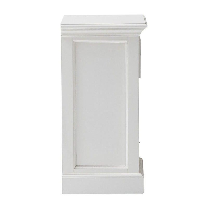 Classic Three Drawer Nightstand - White