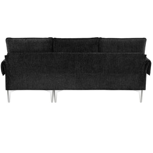 [VIDEO provided] [New]84 " Convertible Sectional Sofa, Modern Chenille L-Shaped Sofa Couch with Reversible Chaise Lounge, Fit for Living Room, Apartment(2 Pillows)