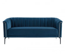 Load image into Gallery viewer, Sofa With Silver Legs - Blue
