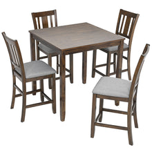 Load image into Gallery viewer, 5 Pieces Dining Table Set, Counter Height Kitchen Table Set With Square Table And 4 Upholstered Chairs
