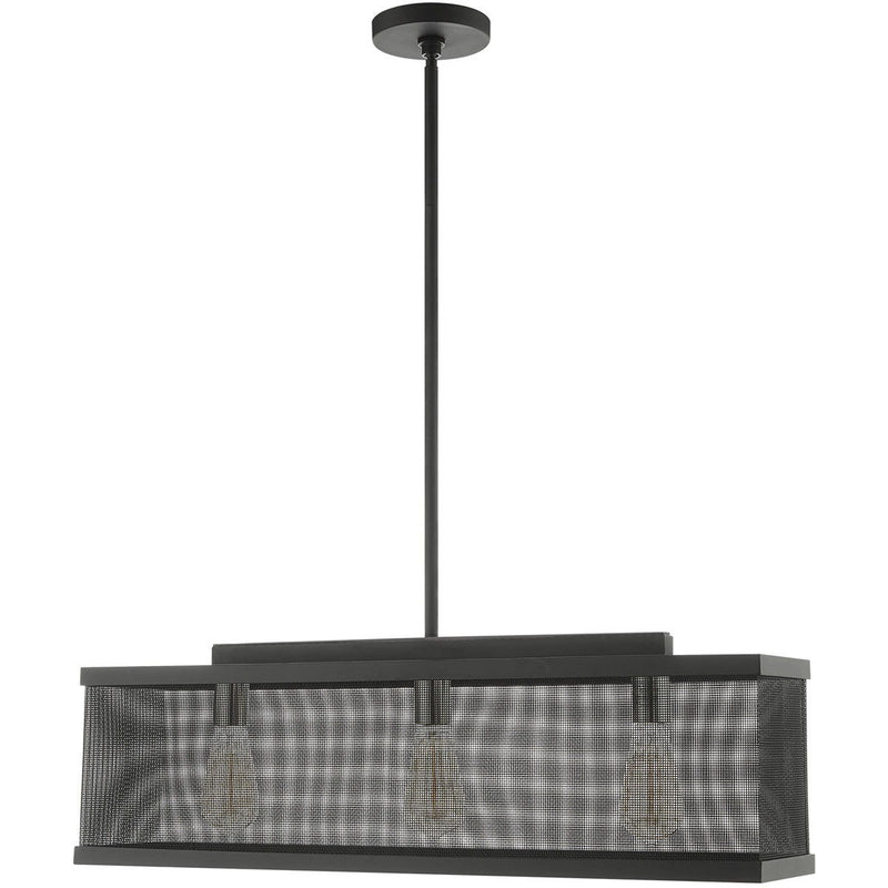 18'' Three Light Dimmable Chandelier With Shades - Black