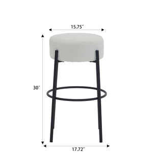 Round High Bar Stools (Set of 2), Contemporary Upholstered Dining Stools For Kitchens, Coffee Shops And Bar Stores