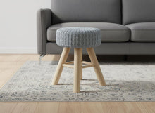 Load image into Gallery viewer, Cotton Blend Round Ottoman - Gray / Natural
