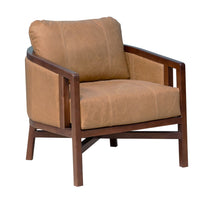 Load image into Gallery viewer, 32" Transitional Genuine Leather Arm Chair - Brown

