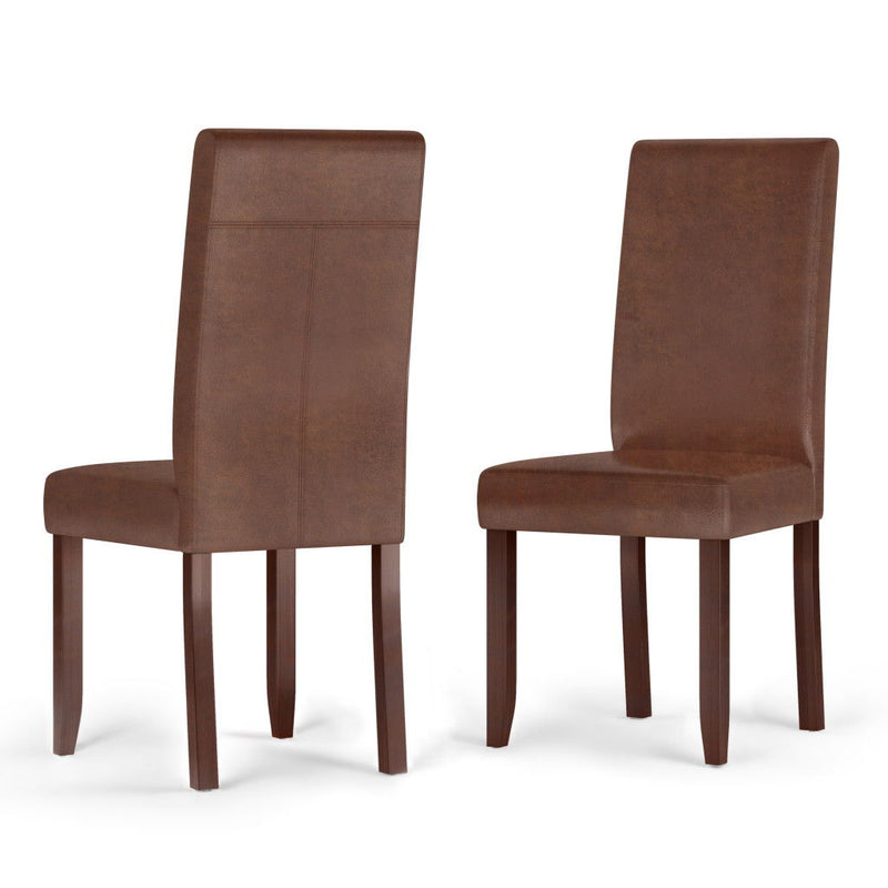 Wood Dining Parsons Chairs (Set of 2) - Dark Brown