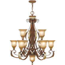 Load image into Gallery viewer, 38" Ten Light Dimmable Chandelier With Shades - Bronze
